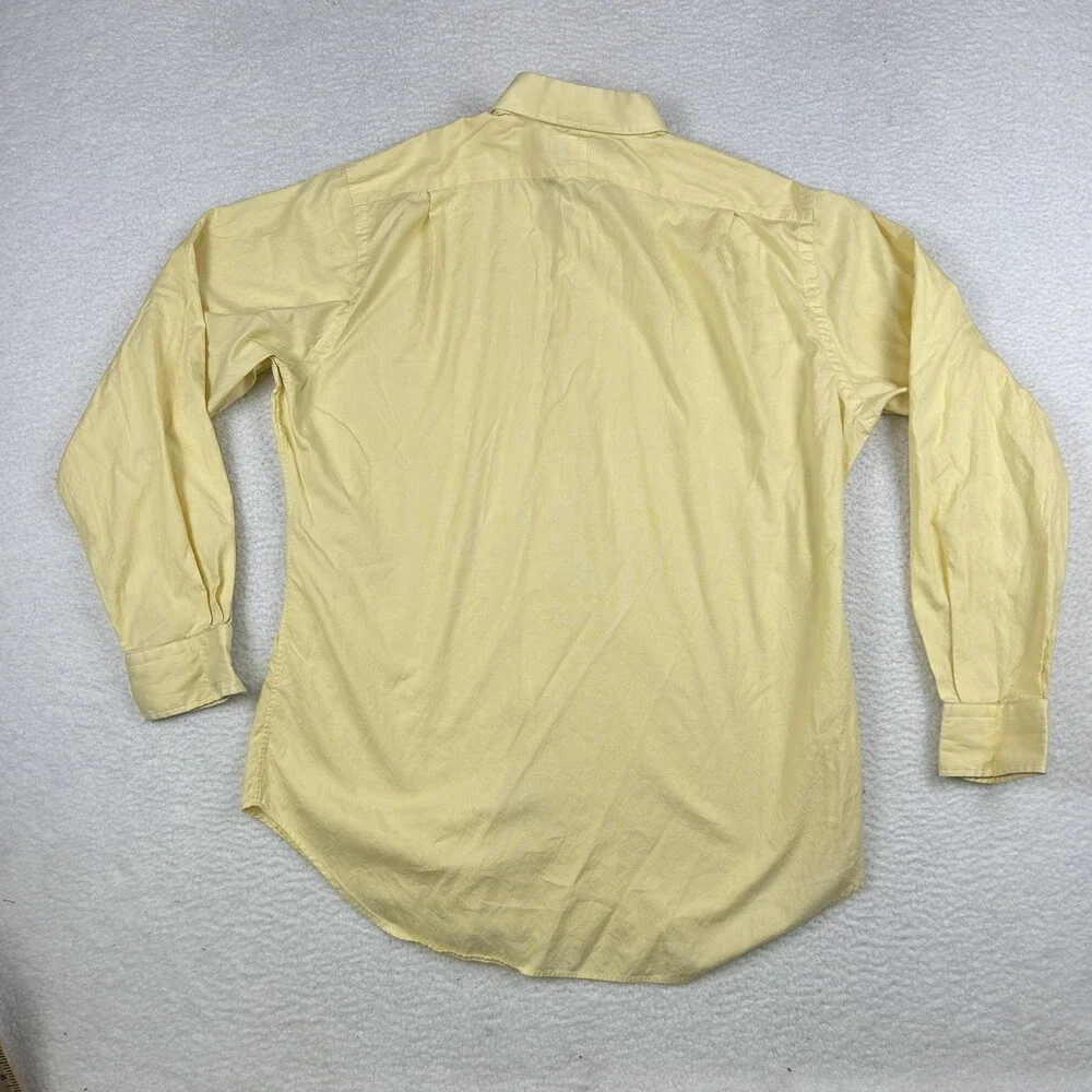 Polo Ralph Lauren Shirt Mens 16 Classic Fit Yellow Button Down Durham Dress